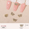 Accessory for manicure with bow, hair mesh, metal nail decoration, 2022 collection, wholesale, internet celebrity, flowered