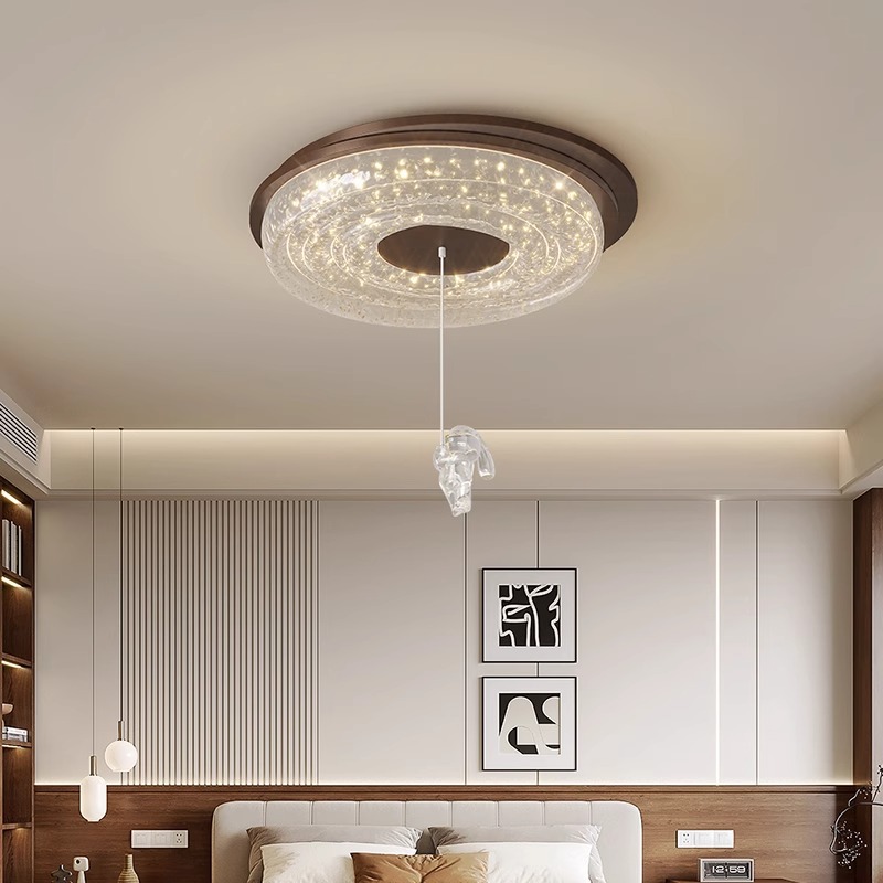 Lámpara de dormitorio medieval francesa, dormitorio principal 2025, nueva lámpara de habitación de lámina de oro de resina, luz de lujo, luz de techo moderna de alta gama