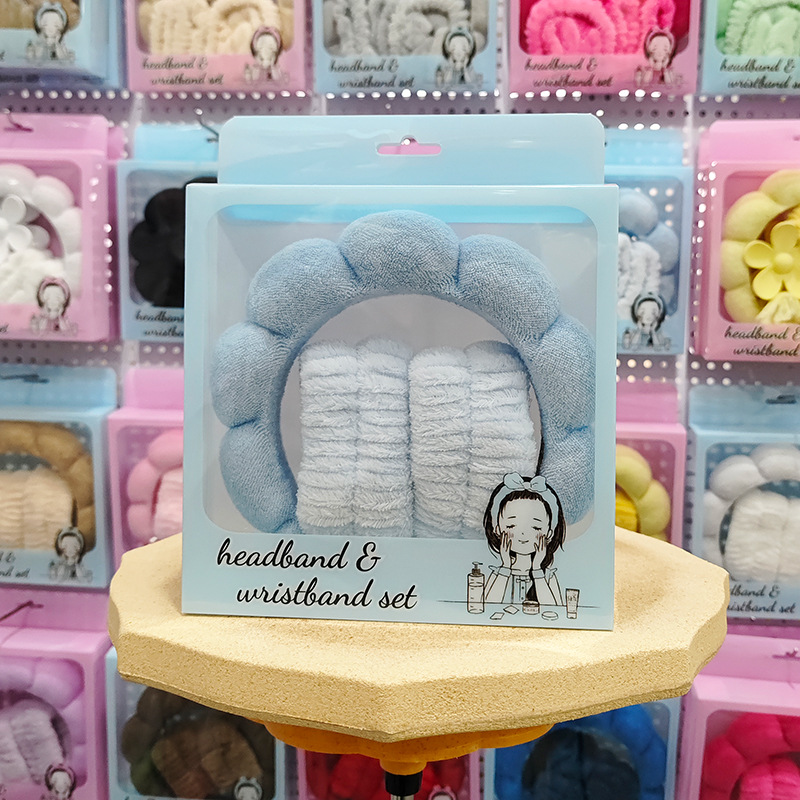 Nueva esponja de lavado de cara de Amazon, diadema de nubes, maquillaje de belleza, diadema de todo fósforo, diadema, horquilla, juego de caja de regalo