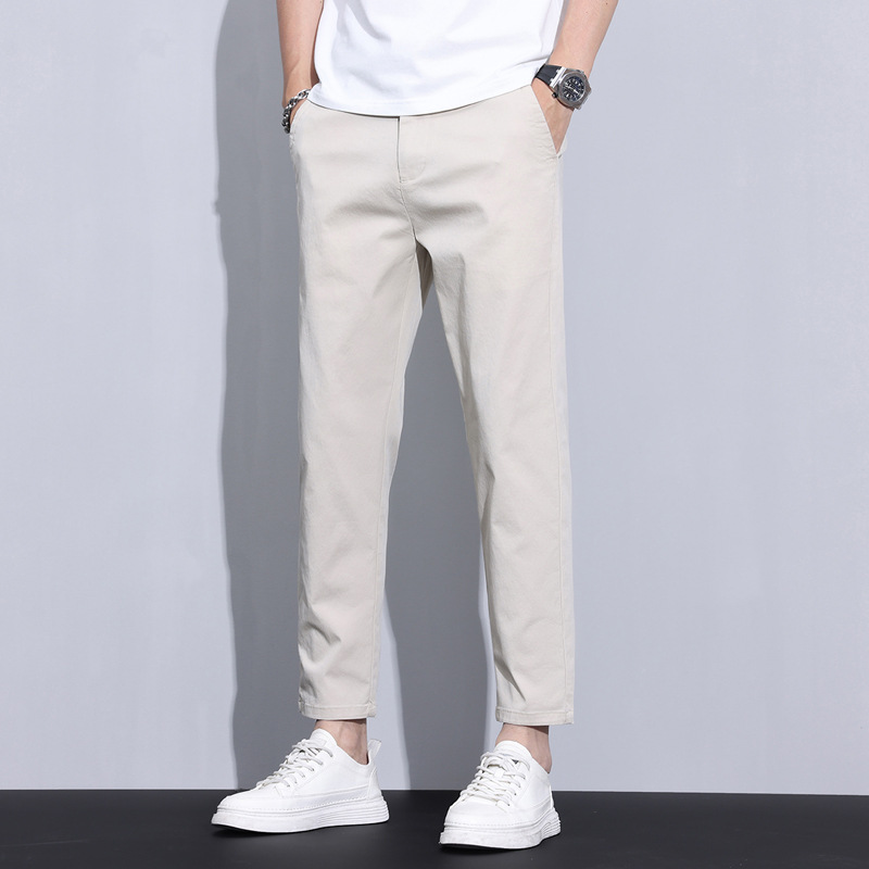 Spring and Summer Men's Casual Pants, Slim Straight Loose Fit, Men's Commuter Light Business Trousers, Thin Long Pants