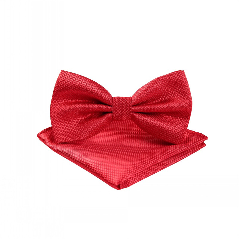 Nuevo color sólido moda simple vestido arco e-commerce fiesta boda color sólido cuadros finos pajarita pañuelo traje