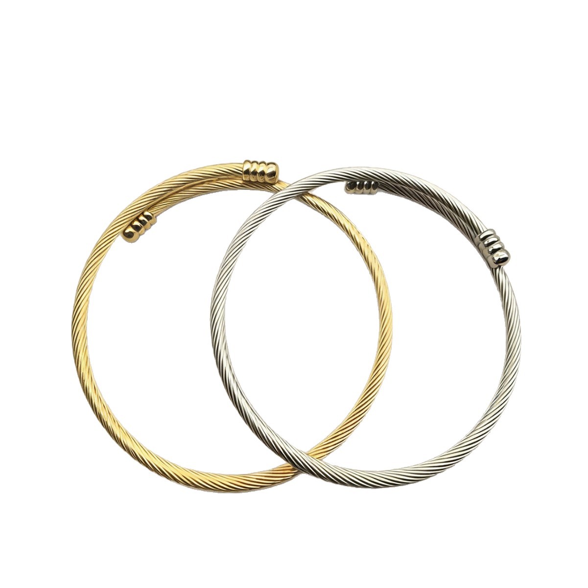 Bracelet jonc en acier inoxydable doré bijou minimaliste_voghion.com
