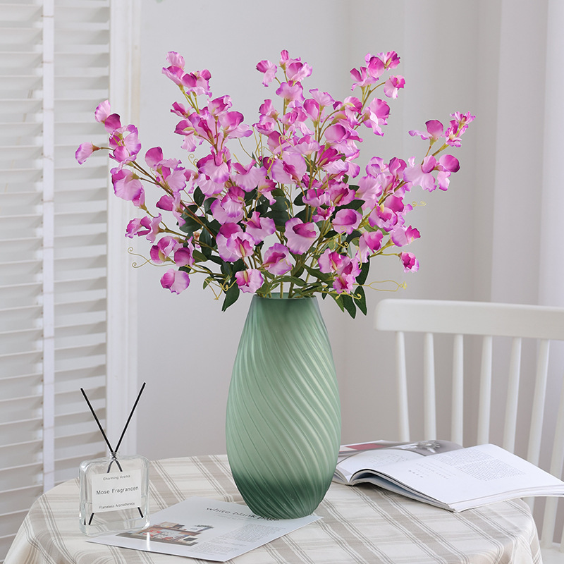 New imitation flower single exquisite pea flower Wisteria Flower light luxury home dining table decoration ornaments fake flowers wholesale