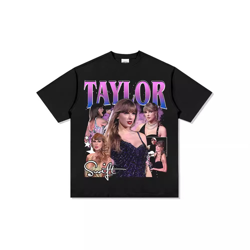 Cross-Border American Taylor Swift Printed Short-Sleeved T-Shirt Washed Heavy Loose Vintage Trend Cross-Border American Taylor Swift Printed Short-Sleeved T-Shirt Washed Heavy Loose Vintage Trend