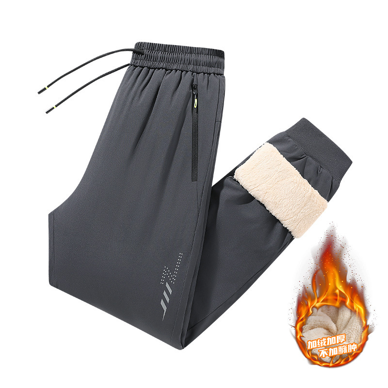 Pantalones de algodón de moda transfronteriza, ropa exterior gruesa de invierno para hombres, terciopelo de cordero a prueba de viento más pantalones calientes sueltos de talla grande