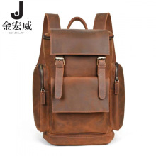 疯马皮男士真皮双肩包头层牛皮欧美复古大容量休闲背包男