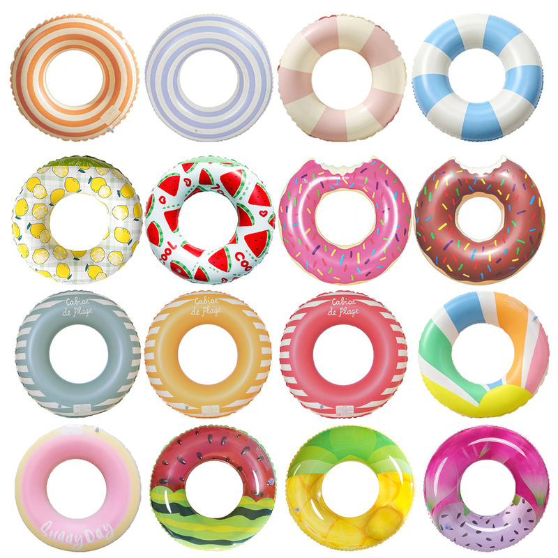 Swimming Ring Outdoor Pool Water Toy Adult and Children Striped Swimming Ring Thickened Pvc Sports Lifebuoy Swimming Ring