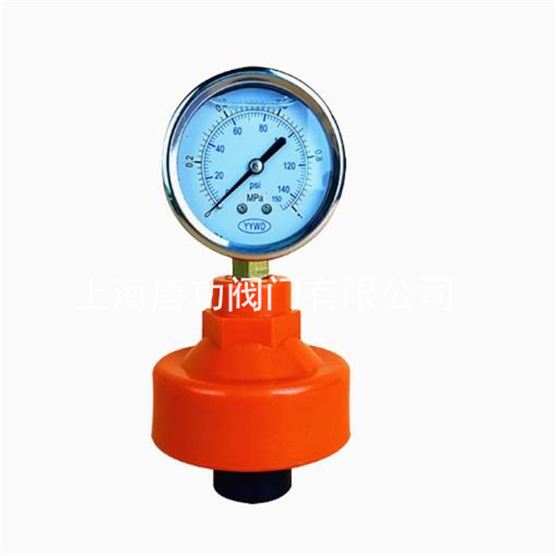 塑料UPVC表座隔膜压力表 DN15内丝连接耐腐蚀耐震隔膜压力表4分