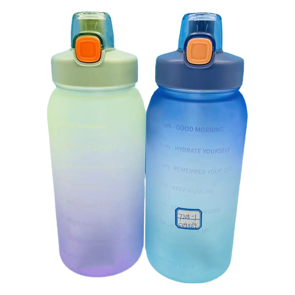 Taza de plástico de moda cubierta de rebote bebida directa espacio Taza gradiente esmerilado taza de estudiante al aire libre taza de agua de plástico suministro de comercio exterior