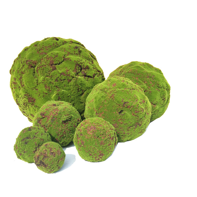 仿真苔藓球 毛绒青苔球 橱窗摆件场景布置装饰 绿植草球软装吊顶