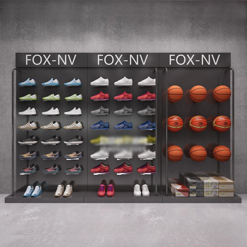 Tienda de ropa estante de exhibición gabinete de exhibición de pared Zapatero tienda de zapatilla de deporte estante centro comercial tienda de zapatos estante de zapatos