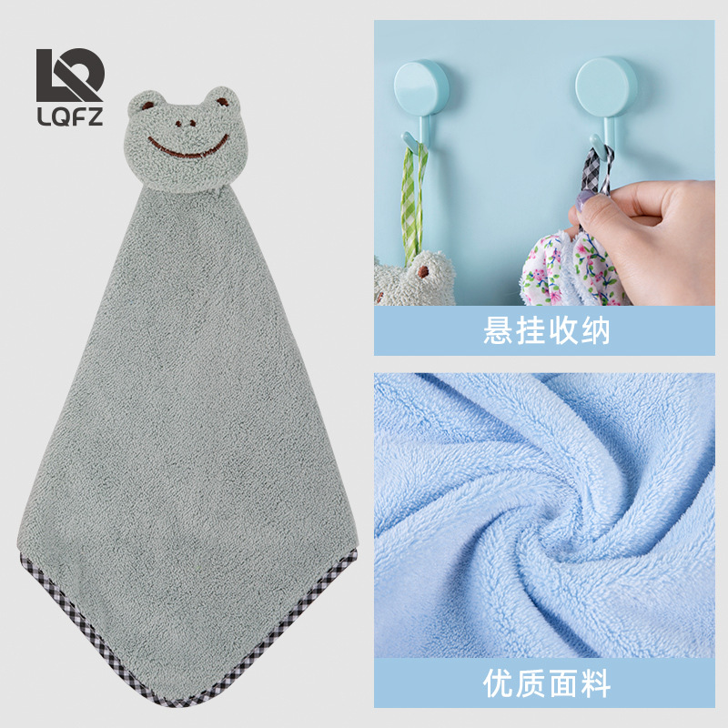Toalla de mano al por mayor de fábrica colgando fuerte absorbente hogar lindo coral polar Corea del Sur Toalla de mano para mujeres