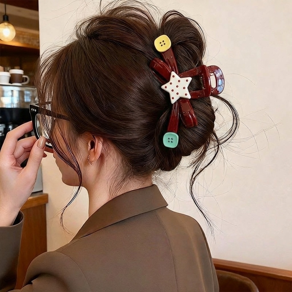 2026 nuevo clip de cabello ondulado clip de cabello de tiburón grande clip de cabello de mujer detrás de la cabeza de alta sensación clip de cabello accesorios para el cabello