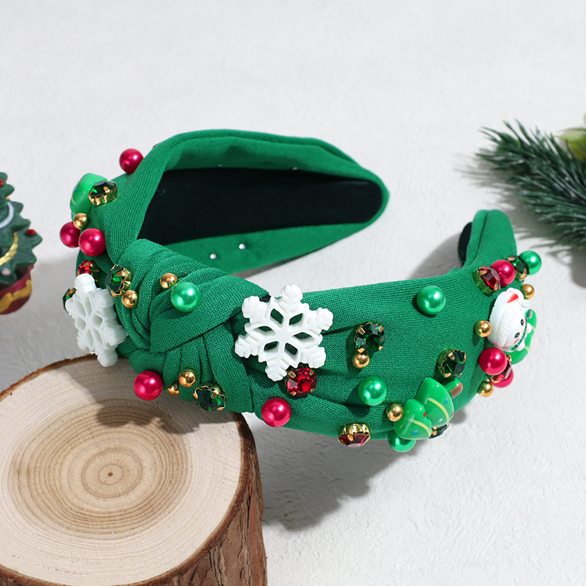 141g Weight Hair Band Hair Accessories Type 1 Piece Quantity Daily Occasion Christmas Festival Santa Claus Pattern Women's Gender Flakes Design Vacation, Simple Style Style Christmas Vacation Simple Style Women's Santa Claus Flakes Hair Band 6