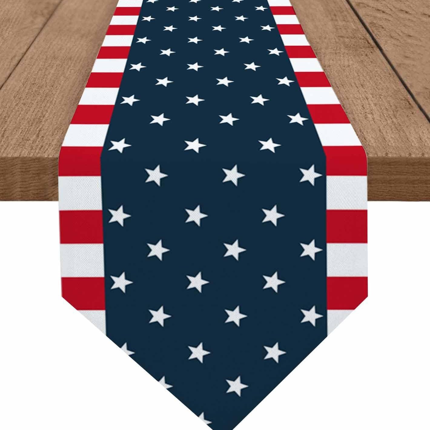 Transfronterizo 2024 Amazon nuevo día independiente pentáculo lino tabla bandera tabla de comedor tabla de té tabla de bandera