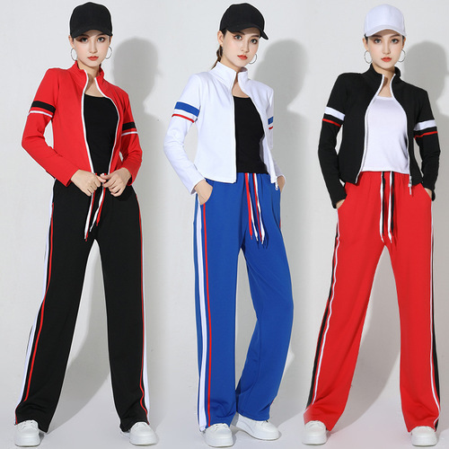 New square dance clothing double-pull cardigan quick-drying women's dance clothing sports leisure dance aerobics group clothing