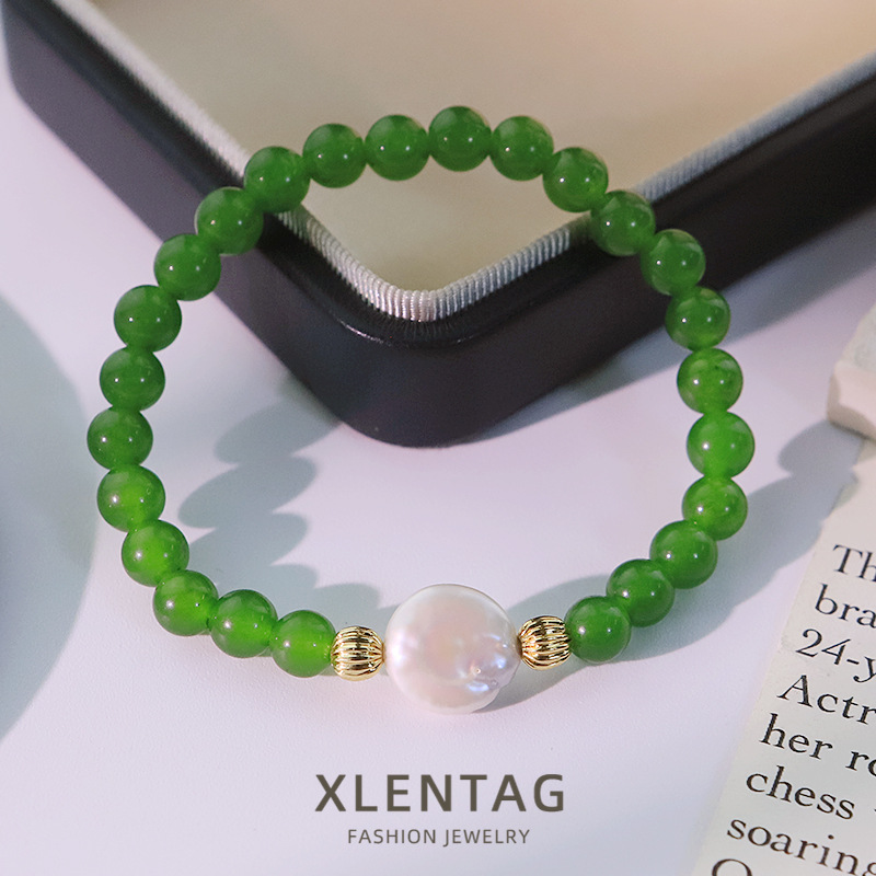 Perla barroca optimizada pulsera de piedra natural pulsera de nicho de lujo ligera versátil pulsera de alta sensación pulsera joyería