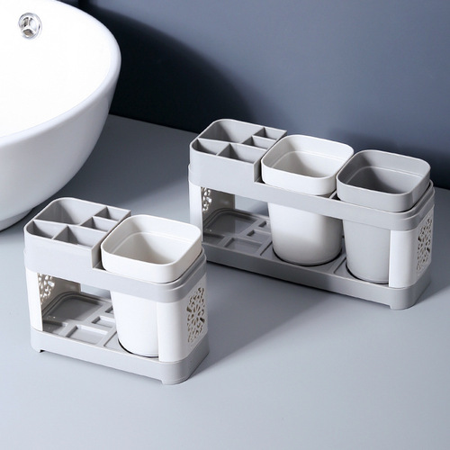 Wash cup and toothbrush holder set creative family couple mouthwash cup home toothbrush holder with two cups bathroom bathroom