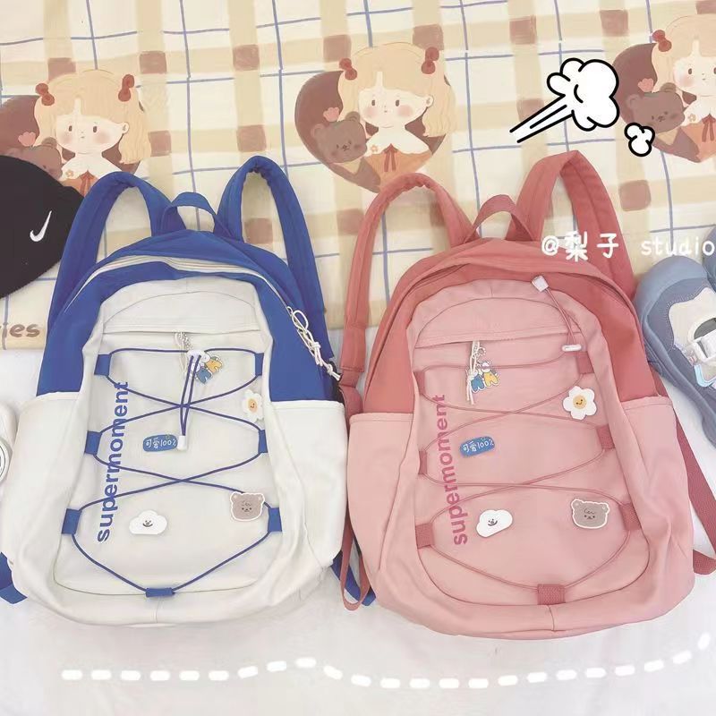 Japonés Harajuku Retro Ropa de trabajo Hong Kong estilo chica mochila estilo coreano ins estudiante de secundaria mochila mujer mochila de viaje