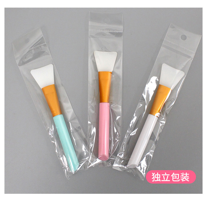 Cosmetic silicone brush, facial mask brush, independent package, makeup brush, soft bristle brush, mud adjusting film, beauty tools, soft head, single package