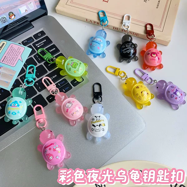 Cute Sanrio Printed Turtle Keychain Ins Style Best Friend Backpack Bag Gift Pendant Car Key Charm