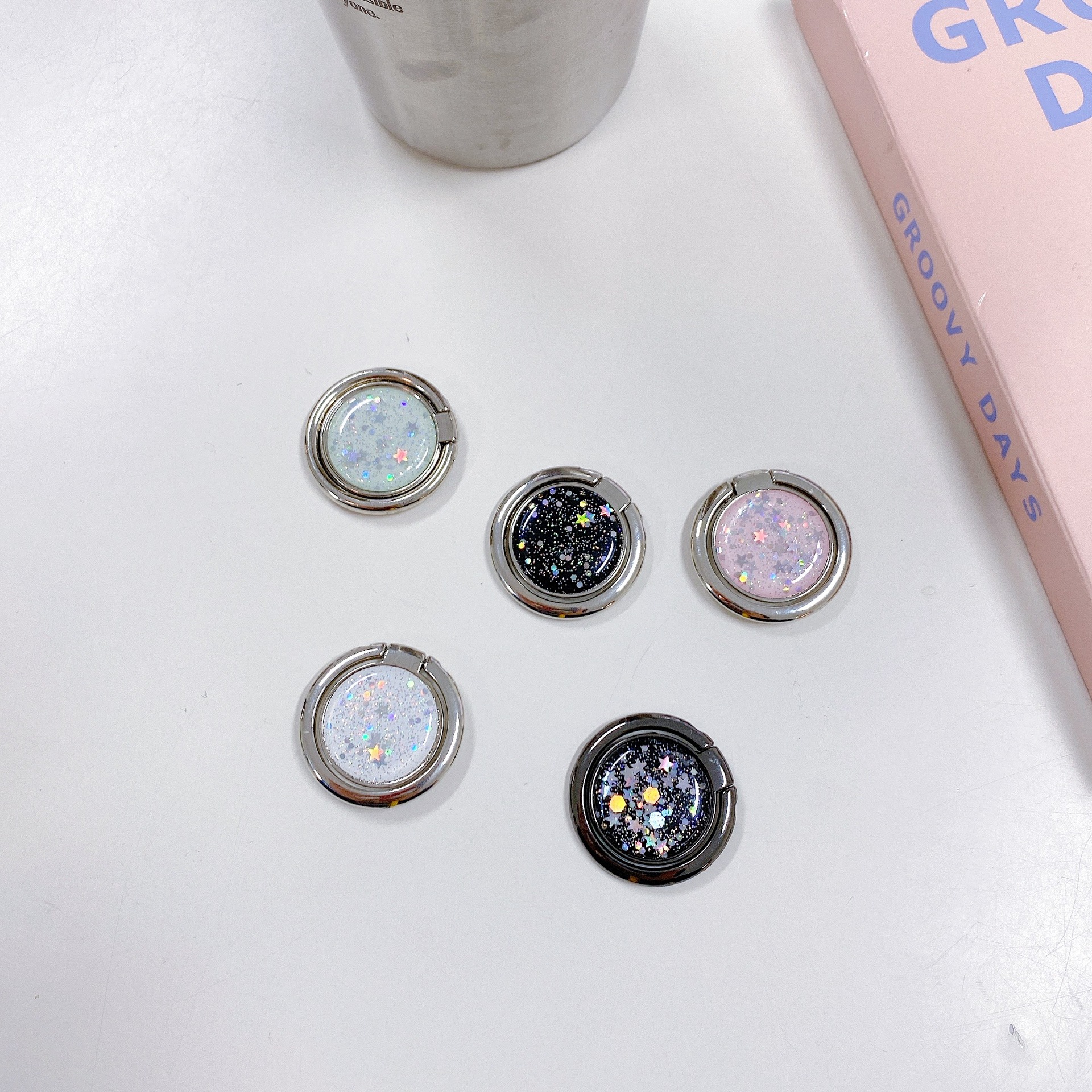 12g Weight Phone Ring Grips Classification Metal Material Round Pattern Basic, Simple Style Style Round Metal Basic Simple Style Phone Ring Grips 6