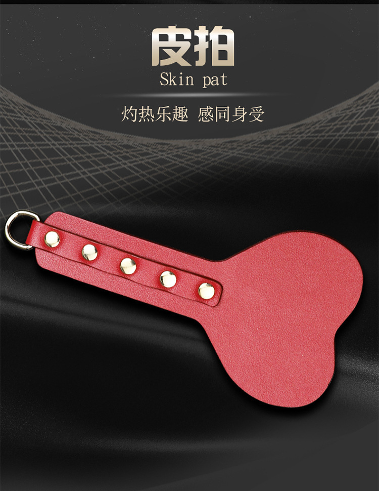 Jiuai PU Leather Bondage Handcuffs Set with Metal Hardware, Black Nine-Piece Kit — detail image 10