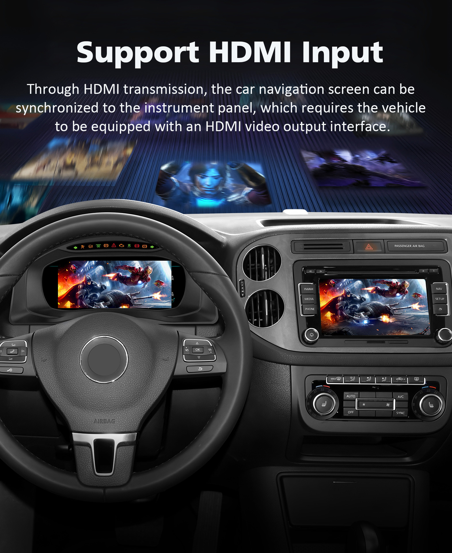 Suitable for Volkswagen Tiguan 1st generation and Scirocco 08-16, LCD dashboard car modification and upgrade