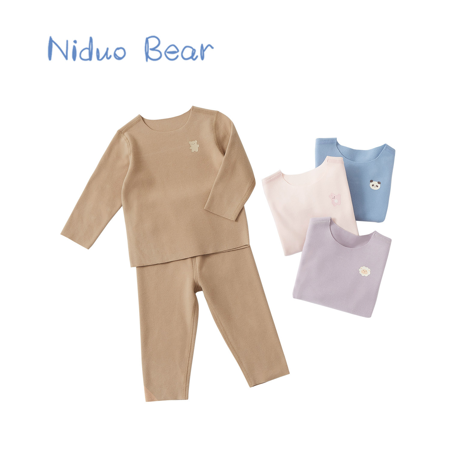 Nido oso invierno de terciopelo ropa de otoño para niños traje de algodón puro bebé niños y niñas ropa de otoño pantalones largos ropa interior térmica Pijamas