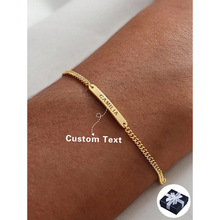 O 38718 Stainless Steel Bar Letter Bracelet ����ֳ�����ĸ��