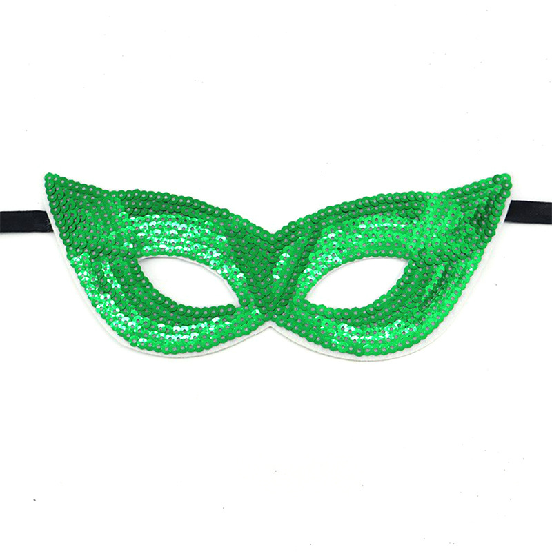 Transfronterizos máscaras de baile de maquillaje amazónico tema carnaval dorado púrpura verde sequinado máscara de medio rostro suministros máscara