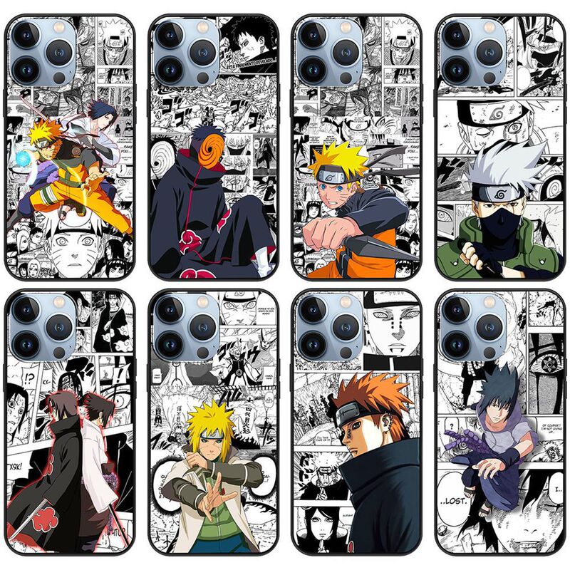 Suitable for Cartoon Phone Case Men Naruto Animation Personality 15 Huo Shadow Phone Case Foreign Trade iPhone New Sasuke