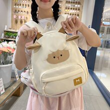 日系可爱卡通小羊双肩包女孩儿童小学生书包小清新旅游出游小背包