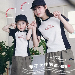 亲子装2026新款女童夏季薄款短袖儿童字母印花t恤母女户外亲子装