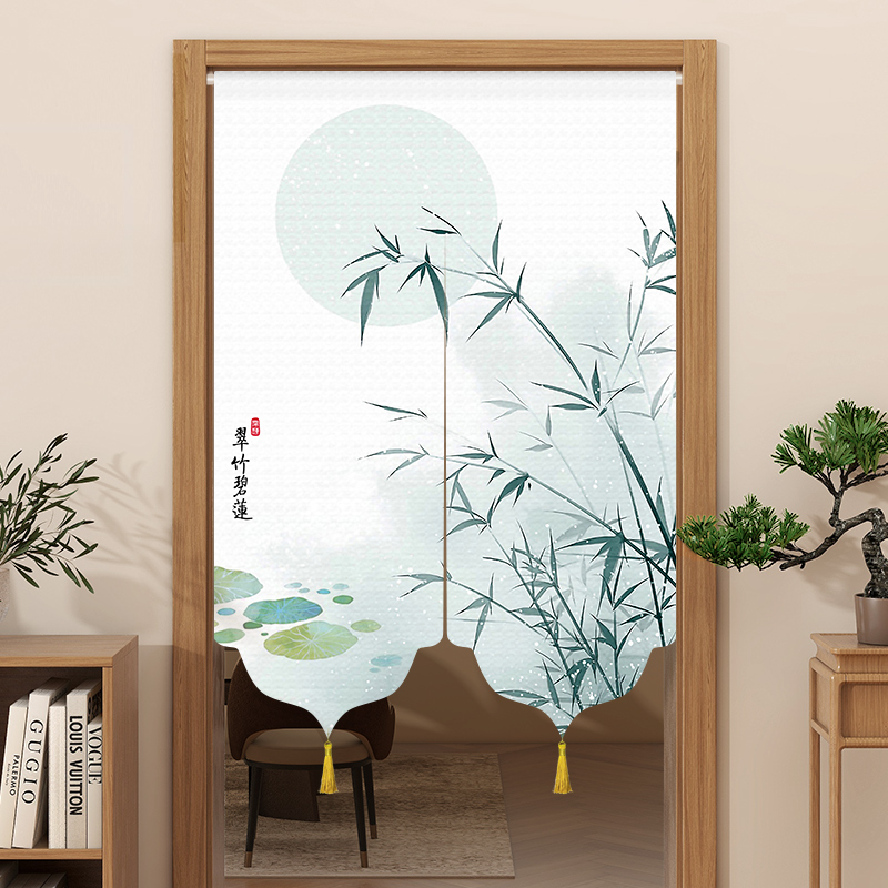 Emerald bamboo and green lotus