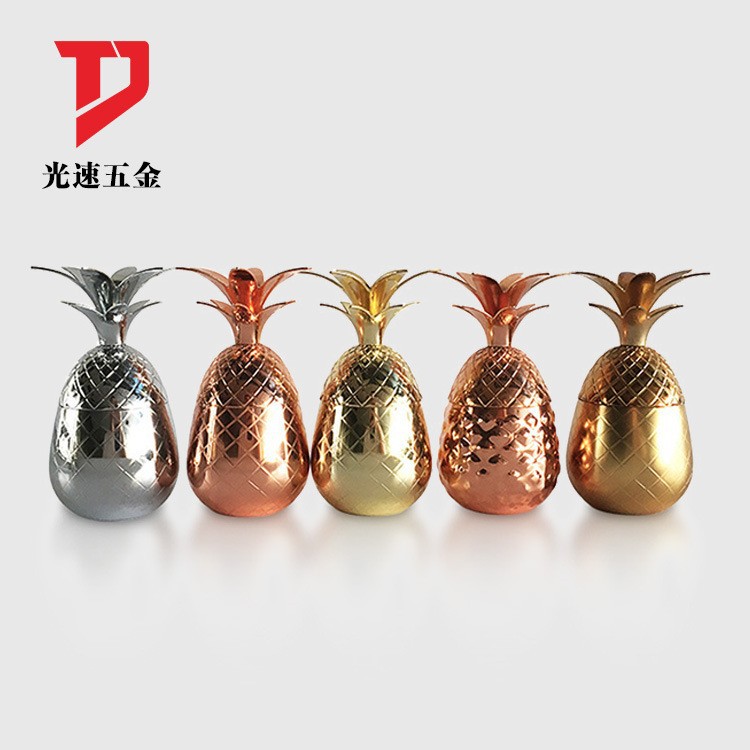 304 de acero inoxidable taza de piña taza de cóctel bar taza de cerveza cóctel personalizado copa de vino de metal