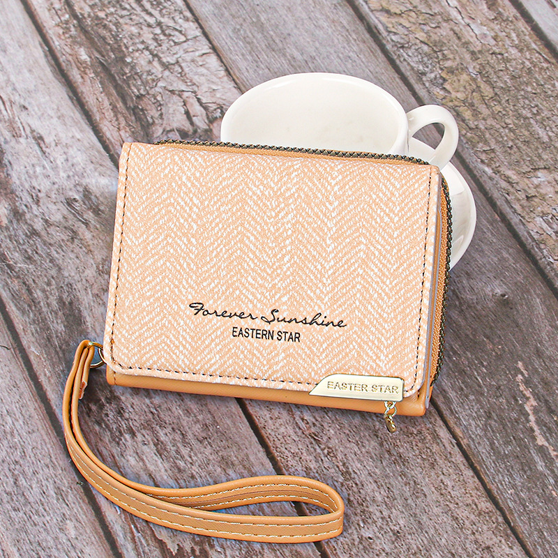 Zipper Closure Type Women's Solid Color Pu Leather Zipper Wallets