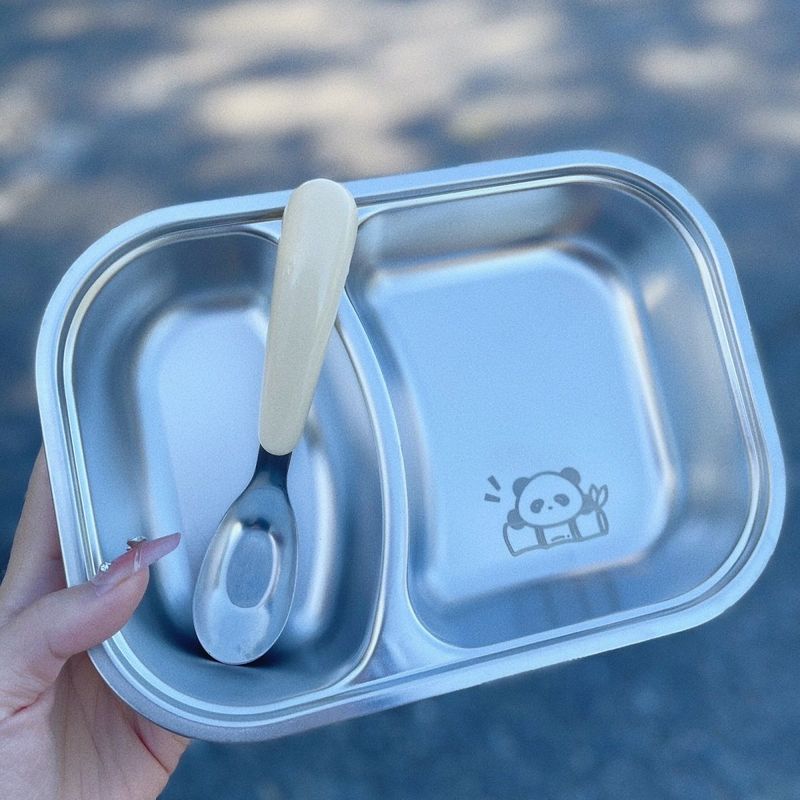 316ステンレスの子供の食事の皿の幼稚園の家庭用の赤ちゃんのステンレスの食事の皿は転びを防ぎます。|undefined