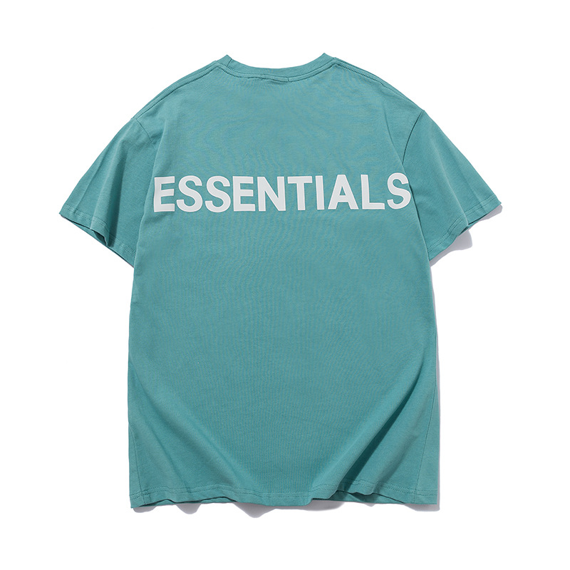 FOG doble línea ESSENTIALS media manga 3M carta reflectante suelta casual High Street Yuantong manga corta Mujer pareja camiseta
