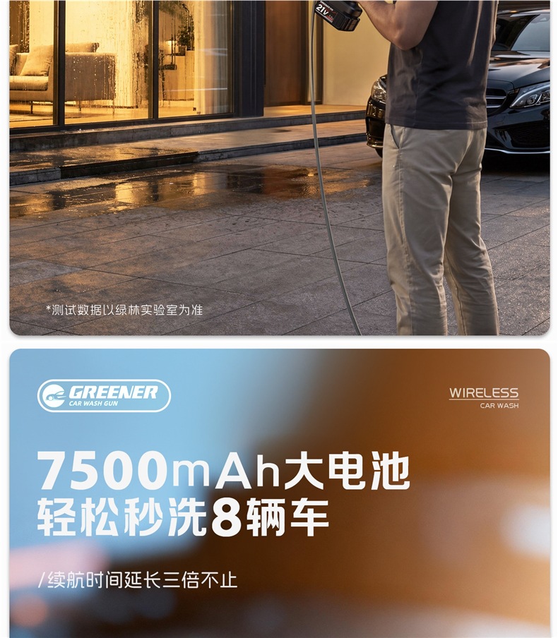 Green Forest Car Wash High-Pressure Water Gun, Household Cleaning Machine, Wireless High-Power Water Pump, Powerful Pressure-Boosting Home Floor Cleaning Tool