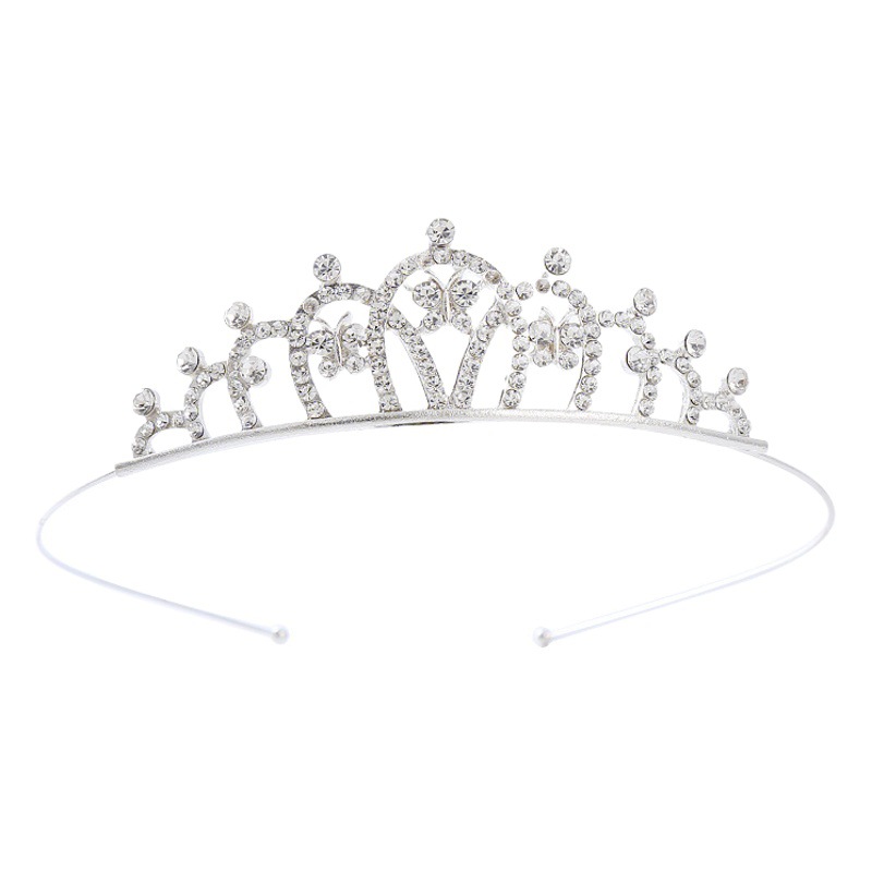 Corona para niños, nueva diadema coreana de cristal, diadema de aleación con diamantes de imitación, corona para fiesta de cumpleaños de princesa, horquilla bonita