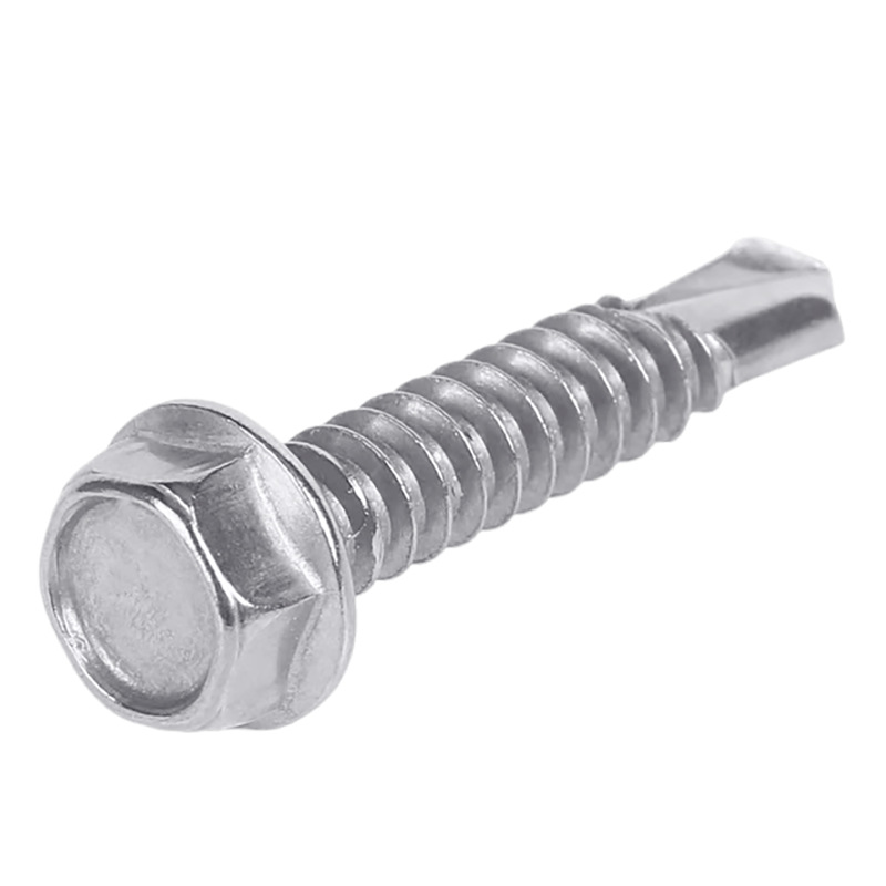 Tornillo de perforación hexagonal exterior de acero inoxidable 304/410 Tornillo de perforación autorroscante de cola de milano de teja de acero de color DIN7504K