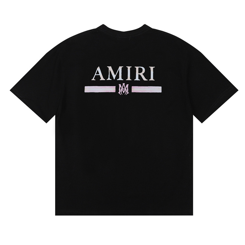 Amiri Short-sleeved T-shirt Heavy Summer Loose Men's and Women's High Street Light Luxury American Fashion Brand VTG Couple Half-sleeved