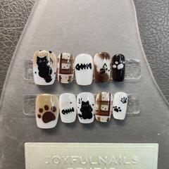 貓眼穿戴甲卡通貓咪貓爪甲片新款美甲高級貼片批發新手預製甲