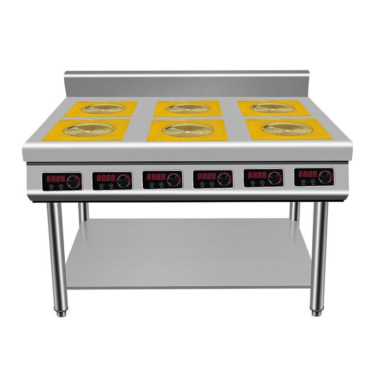 horno de cerámica eléctrica comercial Hotpot tienda de catering seis cabezas horno de calentamiento de cerámica eléctrica cocinado horno de calentamiento de la unidad escolar comedor horno de calentador