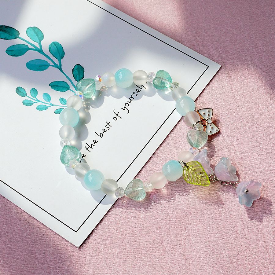 Simple Style Heart Shape Flower Alloy Beaded Bracelets