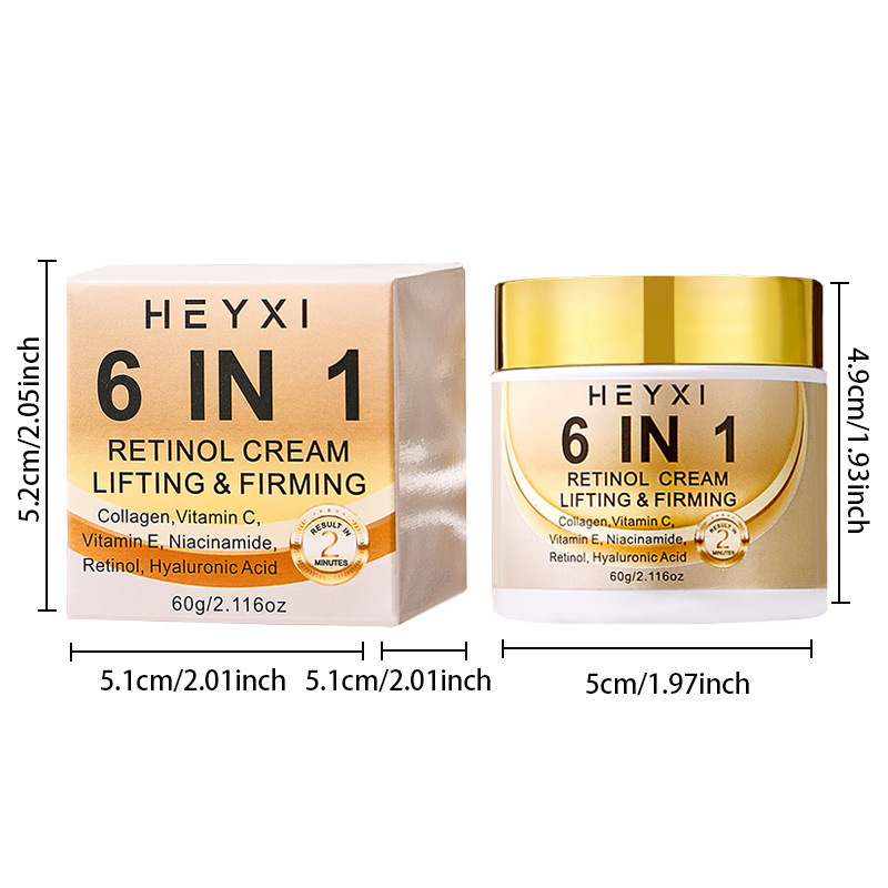 [Exclusivo a través de la frontera] 6 en 1 crema facial estirante e hidratante firme, suave y uniforme color de la piel retinol ácido hialurónico image 5