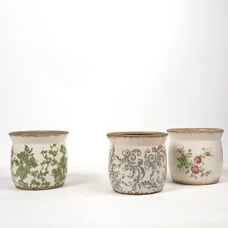 Винтажный керамический цветочный горшок в европейском стиле для дома, балкона, садовой мебели