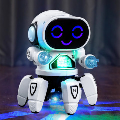 Douyin インターネット有名人電動 6 爪スマートロボット照明と音響効果ダンス幼稚園露店おもちゃ