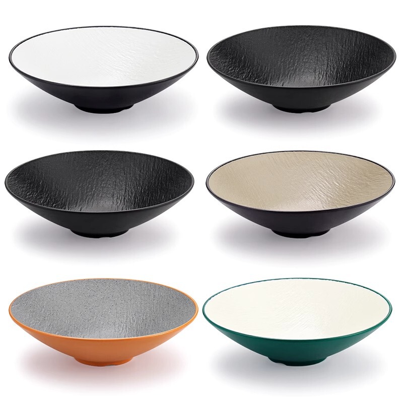 Melamine Japanese-Style Conical Bowl, Dish Bowl, Cold Noodle Bowl, Pig Trotter Rice Bowl, Commercial Shallow Bowl, Salad Bowl, Soup Bowl, Noodle Bowl